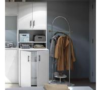 Dmora Armoire multifonction 2 portes Hadley 40 x 206h cm blanche 3 étagères 2 portes, ouverture battante