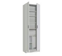 Dmora - Armoire multifonction 2 portes, meuble auxiliaire moderne, armoire à chaussures vertical, 59 x 37 x 180 cm, blanc