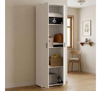Dmora - Armoire multifonction 2 portes Serro, meuble multifonction, armoire à chaussures, 61x35h190 cm, blanc