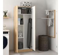Dmora Armoire multifonction 2 portes Sibylle 70 x H 181 cm, marron chêne, 3 étagères, 2 portes, 5 compartiments