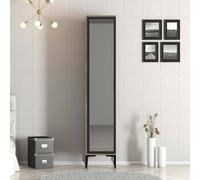 Dmora - Armoire Polyvalente 1 Porte Acrux, Meubles multifonctionnels, Casier à Chaussures, Support à Chaussures pour Armoire, 40x201h48 cm, Noyer et Anthracite