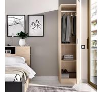 Dmora - Armoire Polyvalente 1 Porte Cusna, Cintre pour Chambre à Coucher, Armoire Multifonction, 41x52h184 cm, Chêne