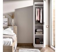 Dmora - Armoire Polyvalente 1 Porte Cusna, Cintre pour Chambre à Coucher, Armoire multifonctionnelle, 41x52h184 cm, Blanc