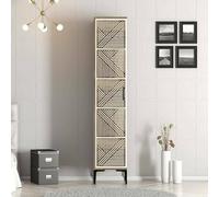 Dmora - Armoire Polyvalente 1 Porte Mekbuda, Meubles multifonctionnels, Casier à Chaussures, Support à Chaussures pour Armoire, 48x40h201 cm, Noyer et Blanc