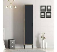 Dmora - Armoire Polyvalente 1 Porte Mekbuda, Meubles multifonctionnels, Casier à Chaussures, Support à Chaussures pour Armoire, 40x201h48 cm, Noyer et Anthracite