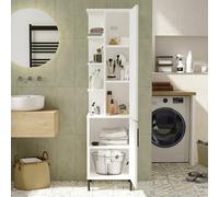 Dmora - Armoire Polyvalente 1 Porte Novaris, Meubles multifonctionnels, Casier à Chaussures, Support à Chaussures pour Armoire, 45x36 h174 cm, Blanc