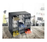 Dmora - Armoire polyvalente 2 portes Lens, 22,8x14h19 cm, Anthracite, Polypropylène