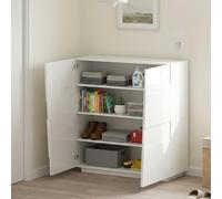 Dmora - Armoire polyvalente 2 portes Zulimo, Armoire multifonctionnelle, Armoire 2 portes, 120x44h126 cm, Blanc