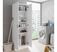 Dmora - Armoire Polyvalente à 2 Portes Portsmouth, Meuble de Rangement, Rangement Chaussure, Armoire à Chaussures Moderne, Étagère à Chaussures Verticale, 59x37h180 cm, Blanc