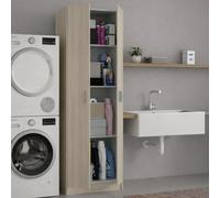 Dmora - Armoire polyvalente à 2 portes Salem, Armoire auxiliaire, Étagère à chaussures avec 3 étagères, Étagère à chaussures haute moderne, 59x37h180 cm, Chêne