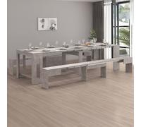 Dmora - Banc Torquato, Lot de 2 Sièges pour Table à Manger, Bancs Extensibles, 290x25h45 cm, Gris