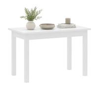 Dmora Berzek Table fixe 120 x 70 x H 76 cm, blanc, 6 places, forme rectangulaire, matériau plateau en bois nobli
