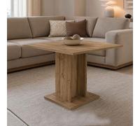Dmora Besence Table fixe 80 x 80 x 74 cm, marron chêne foncé, 4 places, forme carrée, structure chêne foncé