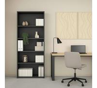 Dmora - Bibliothèque Desiree, Etagère de Bureau, Porte-Livre Mobile, Librairie, 80x34 h205 cm, Gris