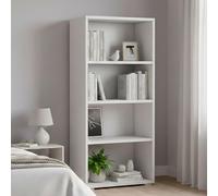 Dmora - Bibliothèque Giacinto, Bibliothèque avec 3 étagères réglables, Étagère à livres, Élément mural avec étagères, 100% Made in Italy, 60x30h130 cm, Blanc