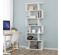 Dmora - Bibliothèque Lucio, Meuble avec étagères, Bibliothèque de bureau, 100% Made in Italy, 80x25h192 cm, Blanc brillant