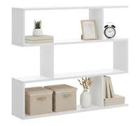 Dmora - Bibliothèque Misone, Etagère de Bureau Polyvalente, Bibliothèque avec 3 étagères, 110x25h96 cm, Blanc
