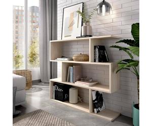 Dmora - Bibliothèque Misone, Etagère de Bureau Polyvalente, Bibliothèque avec 3 étagères, 110x25h96 cm, Chêne