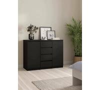 Dmora - Buffet Alix, Buffet du Salon, Commode de Salon, Garde-Manger de Cuisine, 121x50 h91 cm, Noir