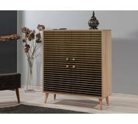 Dmora - Buffet Canopo, Buffet du Salon, Commode de Salon, Garde-Manger de Cuisine, 95x36h111 cm, Chêne