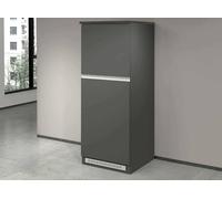 Dmora - Buffet de Cuisine Plinio, Armoire Polyvalente, Meuble de kitchenette, Support réfrigérateur Multifonctionnel, 100% Made in Italy, 60x60h165 cm, Anthracite et Ardoise
