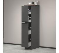 Dmora - Buffet de Cuisine Quintino, Armoire Polyvalente, Meuble de kitchenette, Support réfrigérateur Multifonctionnel, 100% Made in Italy, 30x60h165 cm, Anthracite et Ardoise