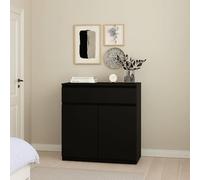 Dmora - Buffet Julienne, Buffet du Salon, Commode de Salon, Garde-Manger de Cuisine, 80x40 h100 cm, Noir