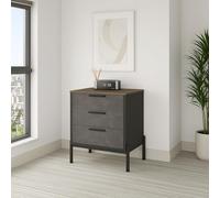 Dmora - Buffet Kornephoros, Buffet du Salon, Commode de Salon, Garde-Manger de Cuisine, 54x45 h70 cm, Marron et Gris