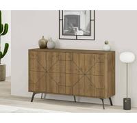 Dmora - Buffet Meridian, Buffet du Salon, Commode de Salon, Garde-Manger de Cuisine, 123x35h77 cm, Chêne