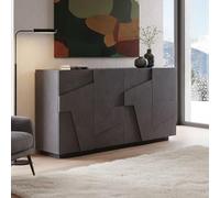 Dmora - Buffet Noel, Buffet de cuisine 4 portes, Buffet de salon, 100% Made in Italy, 162x44h86 cm, Ardoise
