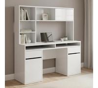 Dmora - Bureau Agnella, Pupitre Polyvalent, Table de Bureau pour PC, Plan de Travail, 149x48 h156 cm, Blanc