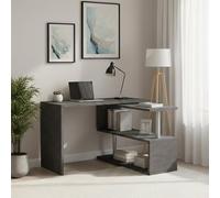 Dmora - Bureau Candido, Bureau PC d'angle, Table de Bureau Polyvalente, Bureau Gain de Place Multi-Positions, 100% Made in Italy, 120x50h75 cm, Anthracite