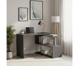 Dmora - Bureau Candido, Bureau PC d'angle, Table de Bureau Polyvalente, Bureau Gain de Place Multi-Positions, 100% Made in Italy, 120x50h75 cm, Anthracite