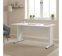 Dmora - Bureau Marcerre, Pupitre Polyvalent, Table de Bureau pour PC, Plan de Travail, 150x80 h75 cm, Blanc