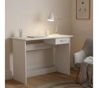 Dmora - Bureau Oise, Pupitre Polyvalent, Table de Bureau pour PC, Plan de Travail, 101x49 h76 cm, Blanc Mat