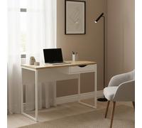 Dmora - Bureau Stephanie, Pupitre Polyvalent, Table de Bureau pour PC, Plan de Travail, 110x48 h77 cm, Blanc