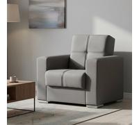 Dmora - Canapé Jose, Fauteuil conteneur pour Salon Convertible en lit, Fauteuil Relax en Tissu rembourré avec Ouverture clic-clac, Cm 94x85h91, Gris