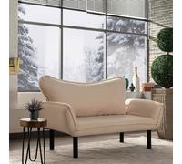 Dmora - Canapé lit 2 Places Aquilonis, Divan Transformable, Canapé pour invités, Fauteuil lit conteneur, 140x65 h70 cm, Crème