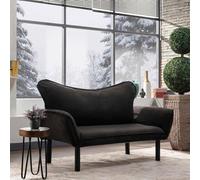 Dmora - Canapé lit 2 Places Aquilonis, Divan Transformable, Canapé pour invités, Fauteuil lit conteneur, 140x65 h70 cm, Noir