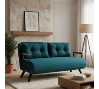 Dmora - Canapé lit 2 Places Merak, Divan Transformable, Canapé pour invités, Fauteuil lit conteneur, 133x78 h78 cm, Vert d'eau