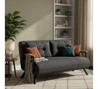 Dmora - Canapé lit 2 Places Merak, Divan Transformable, Canapé pour invités, Fauteuil lit conteneur, 133x78 h78 cm, Gris cendré