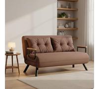 Dmora - Canapé lit 2 Places Merak, Divan Transformable, Canapé pour invités, Fauteuil lit conteneur, 133x78 h78 cm, Sable