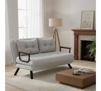 Dmora - Canapé lit 2 Places Merak, Divan Transformable, Canapé pour invités, Fauteuil lit conteneur, 133x78 h78 cm, Gris Clair