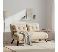 Dmora - Canapé lit 2 Places Merak, Divan Transformable, Canapé pour invités, Fauteuil lit conteneur, 133x78 h78 cm, Beige