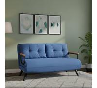 Dmora - Canapé lit 2 Places Merak, Divan Transformable, Canapé pour invités, Fauteuil lit conteneur, 133x78 h78 cm, Bleu