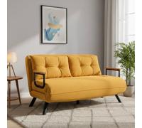 Dmora - Canapé lit 2 Places Merak, Divan Transformable, Canapé pour invités, Fauteuil lit conteneur, 133x78 h78 cm, Jaune