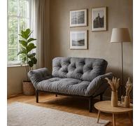 Dmora - Canapé lit 2 Places Zeeusis, Divan Transformable, Canapé pour invités, Fauteuil lit conteneur, 155x70 h85 cm, Gris