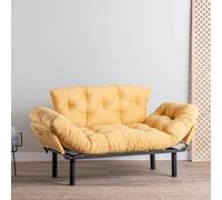 Dmora - Canapé lit 2 Places Zeeusis, Divan Transformable, Canapé pour invités, Fauteuil lit conteneur, 155x70 h85 cm, Jaune