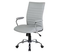 Dmora - Chaise à roulettes Wollongong, Fauteuil de direction avec accoudoirs, Chaise de bureau ergonomique, 57x59h100/109 cm, Gris