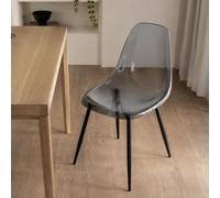 Dmora - Chaise Agate, Fauteuil Pet, Chaise de Salle à Manger Ergonomique, Siège de réunion, 53x46h81 cm, Fumé